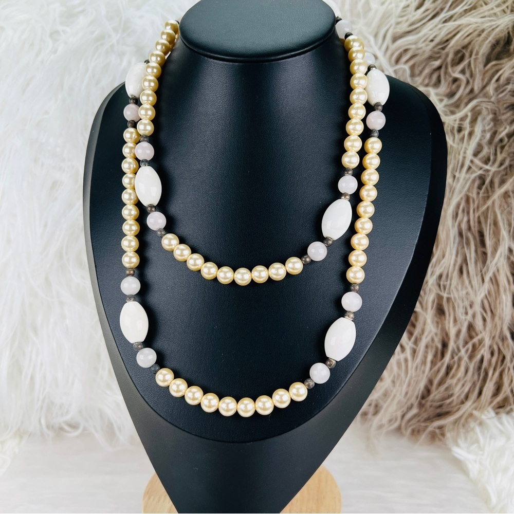 Beautiful Bohemian island chic long layering costume necklace